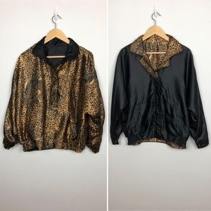 GDT Too Animal Print Reversible Zip Up Jacket